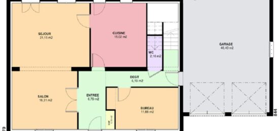 Plan de maison Surface terrain 161 m2 - 6 pièces - 5  chambres -  avec garage 