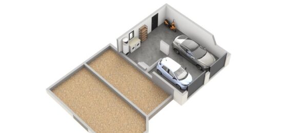 Plan de maison Surface terrain 100 m2 - 6 pièces - 5  chambres -  avec garage 