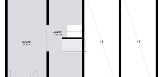 Plan de maison Surface terrain 89 m2 - 5 pièces - 3  chambres -  avec garage 