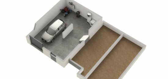 Plan de maison Surface terrain 80 m2 - 4 pièces - 3  chambres -  avec garage 