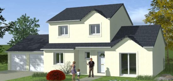 Plan de maison Surface terrain 124 m2 - 5 pièces - 4  chambres -  avec garage 