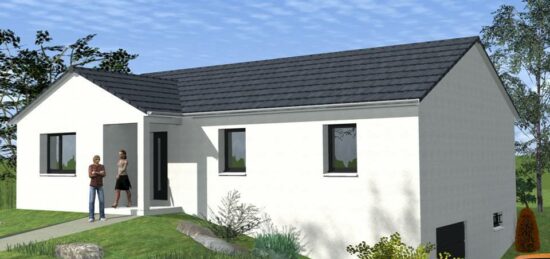 Plan de maison Surface terrain 100 m2 - 4 pièces - 3  chambres -  avec garage 