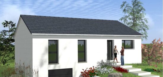 Plan de maison Surface terrain 90 m2 - 4 pièces - 3  chambres -  avec garage 