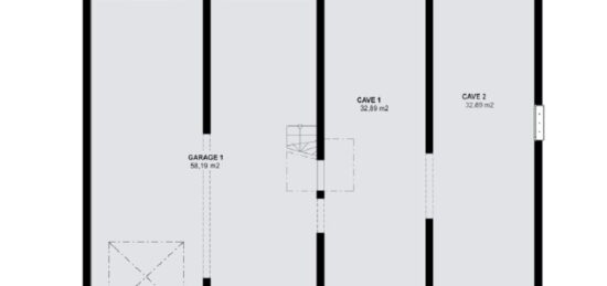 Plan de maison Surface terrain 125 m2 - 4 pièces - 3  chambres -  avec garage 