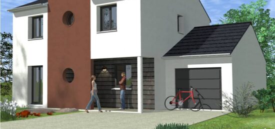 Plan de maison Surface terrain 129 m2 - 5 pièces - 4  chambres -  avec garage 