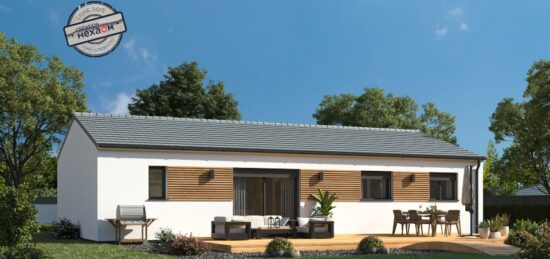 Plan de maison Surface terrain 83 m2 - 4 pièces - 3  chambres -  avec garage 