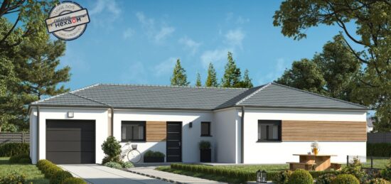 Plan de maison Surface terrain 113 m2 - 5 pièces - 4  chambres -  avec garage 