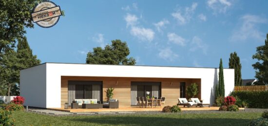 Plan de maison Surface terrain 120 m2 - 4 pièces - 3  chambres -  avec garage 